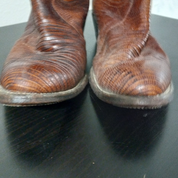 Justin 9.5D Mens Lizard Classic Western Boots Tan Style 8306 - Picture 12 of 15